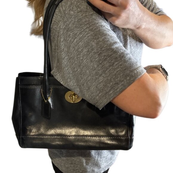 Coach Madeline Multi-Pocket Satchel – Black Leather, Gold Hardware - Picture 3 of 9